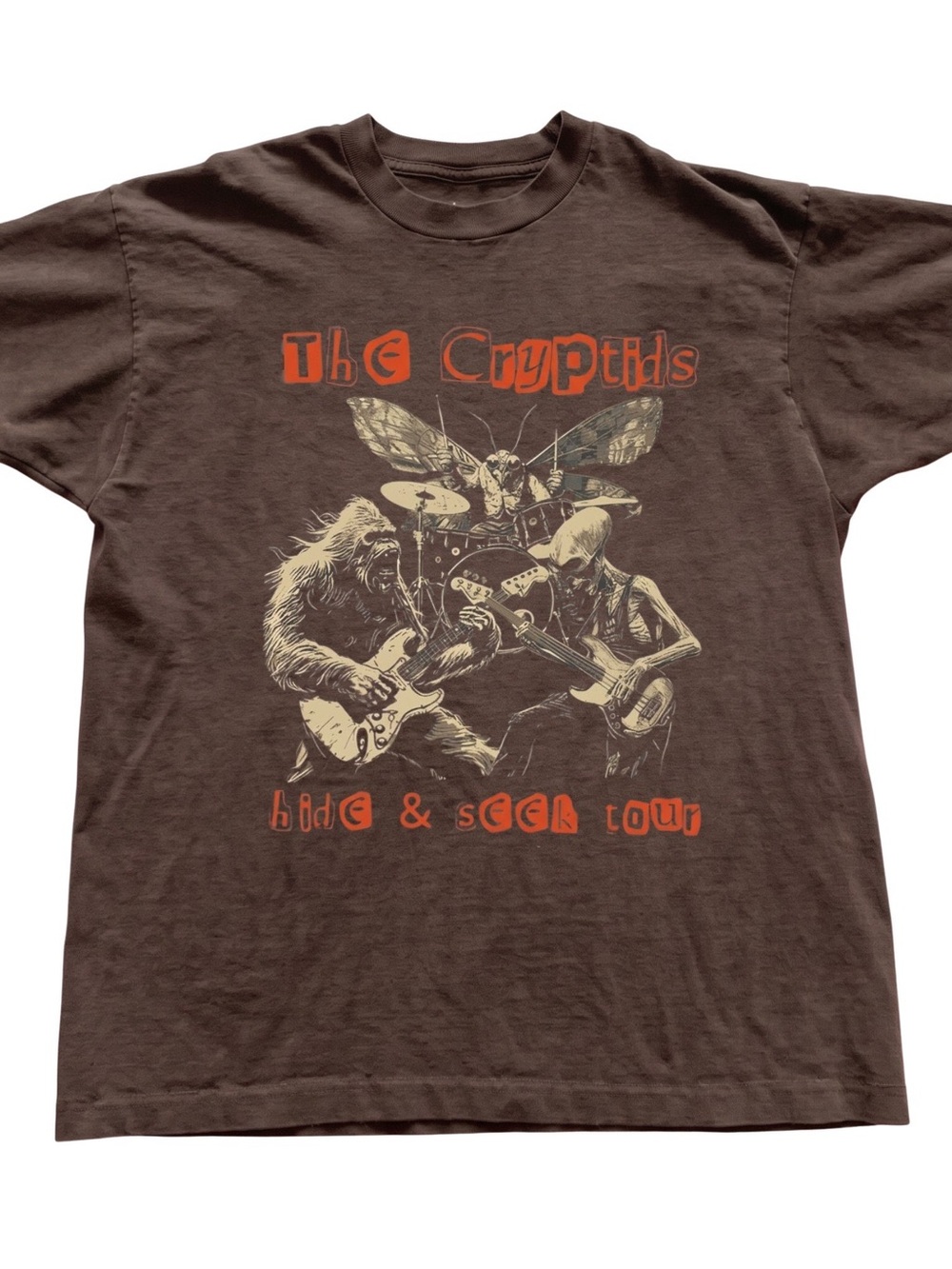 Gildan The Cryptids "Hide & Seek Tour" Brown Graphic Tee